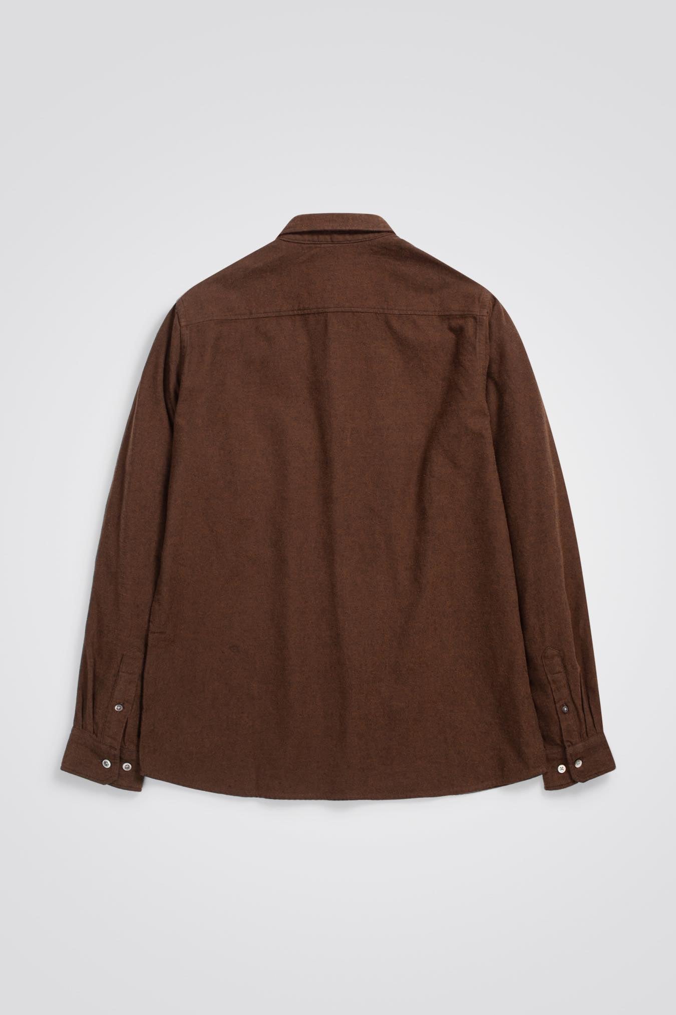 NORSE PROJECTS ANTON BRUSHED FLANNEL -  RUST BROWN