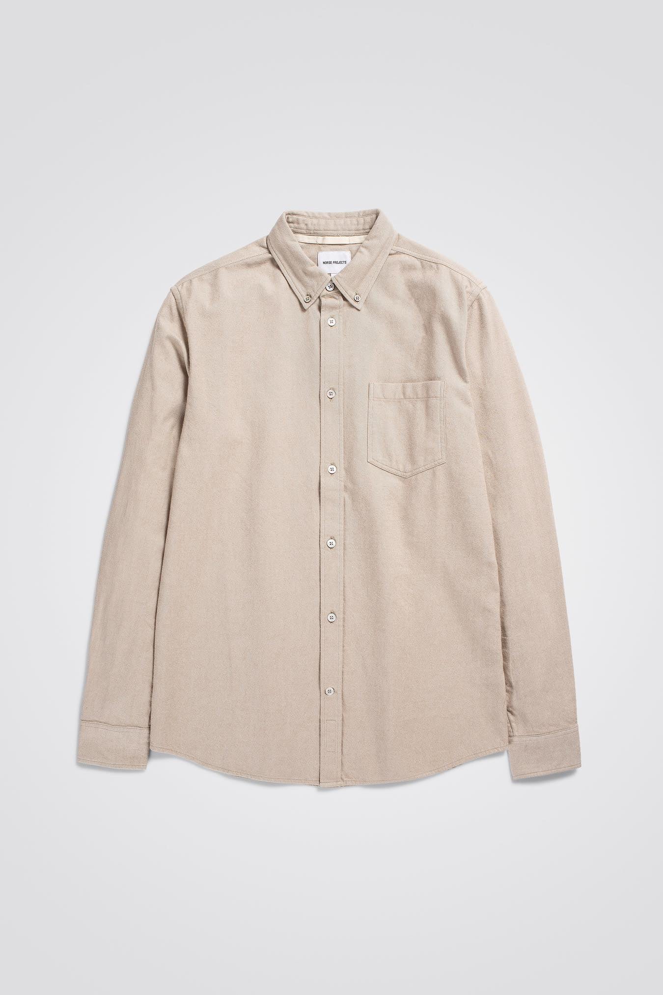 NORSE PROJECTS ANTON BRUSHED FLANNEL - UTILITY KHAKI