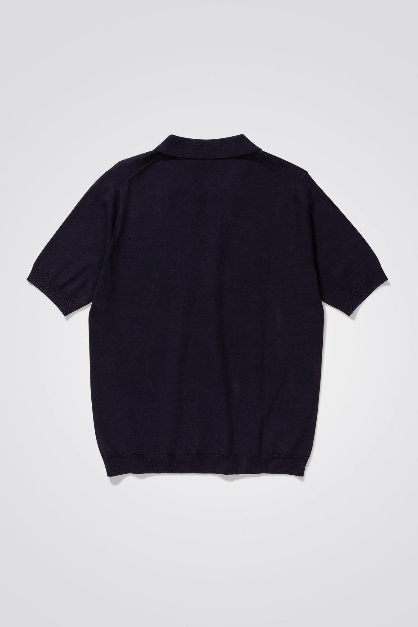 NORSE PROJECTS LEIF COTTON LINEN POLO - DARK NAVY