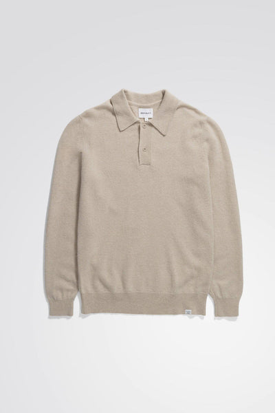NORSE PROJECTS MARCO MERINO LAMBSWOOL POLO - OATMEAL