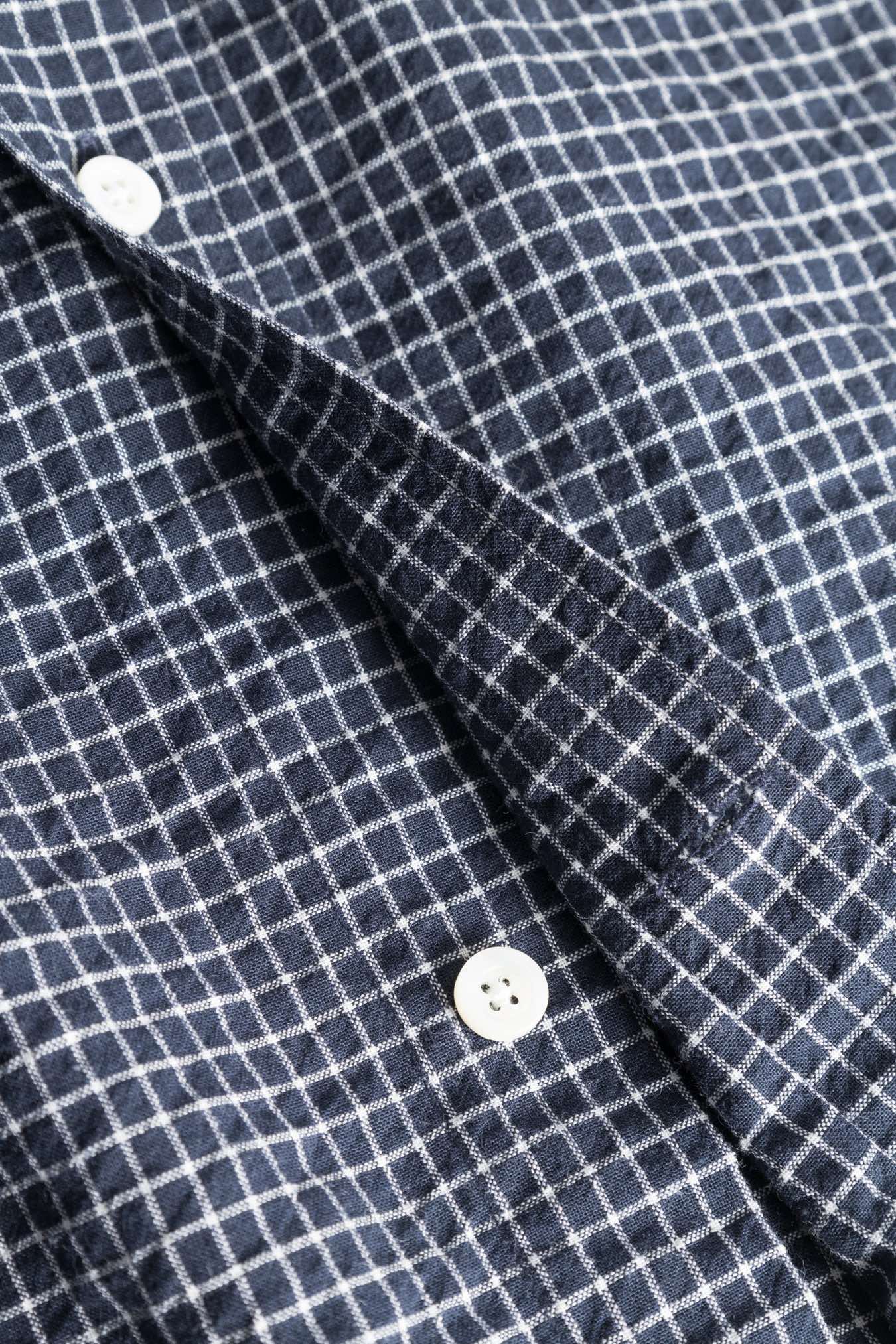 NORSE PROJECTS MO CHECK OVERSIZED SHIRT - DARK NAVY