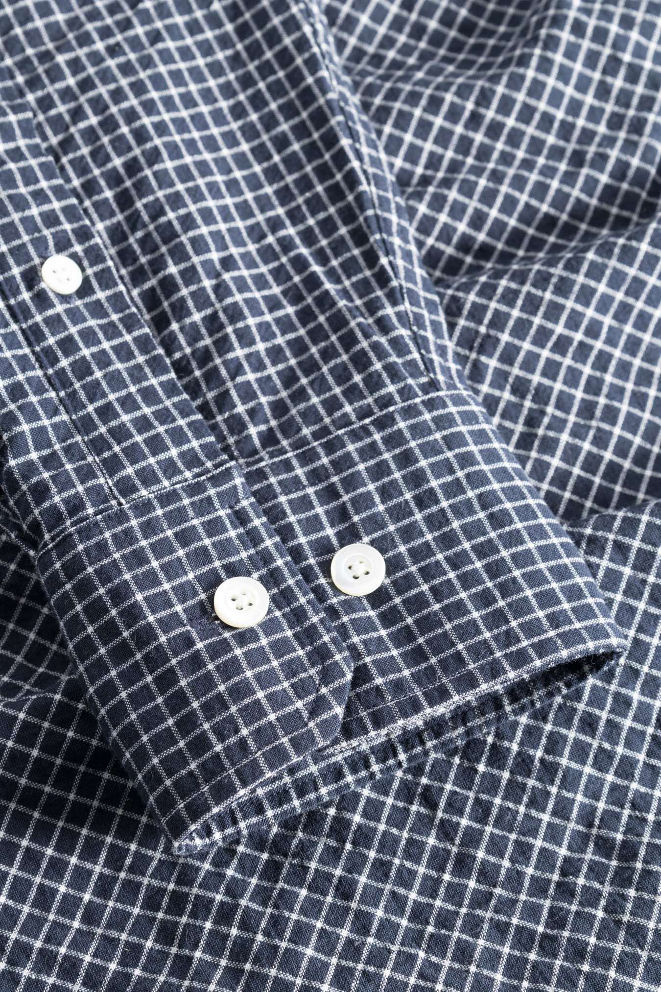 NORSE PROJECTS MO CHECK OVERSIZED SHIRT - DARK NAVY