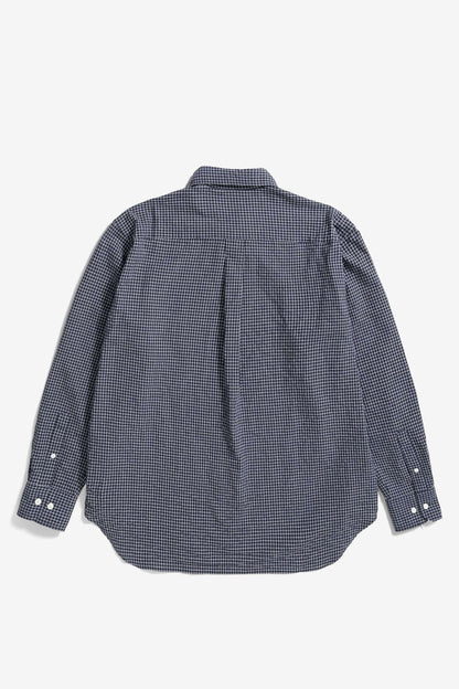 NORSE PROJECTS MO CHECK OVERSIZED SHIRT - DARK NAVY