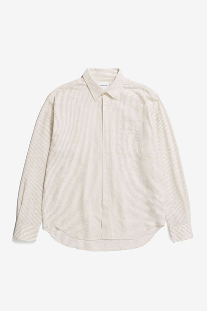 NORSE PROJECTS MO OVERSIZED STRIPED SHIRT - ECRU