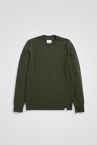 NORSE PROJECTS SIGFRED LAMBSWOOL SWEATER - ARMY GREEN