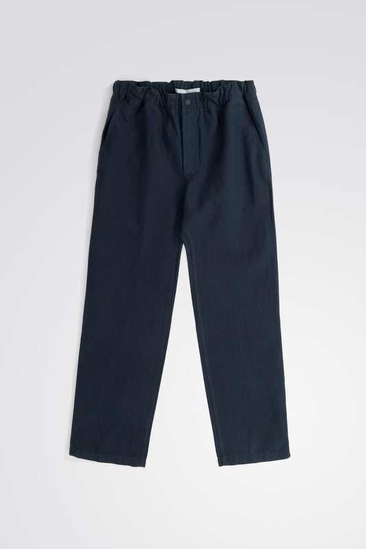 NORSE PROJECT EZRA RELAXED COTTON LINEN TROUSER - DARK NAVY