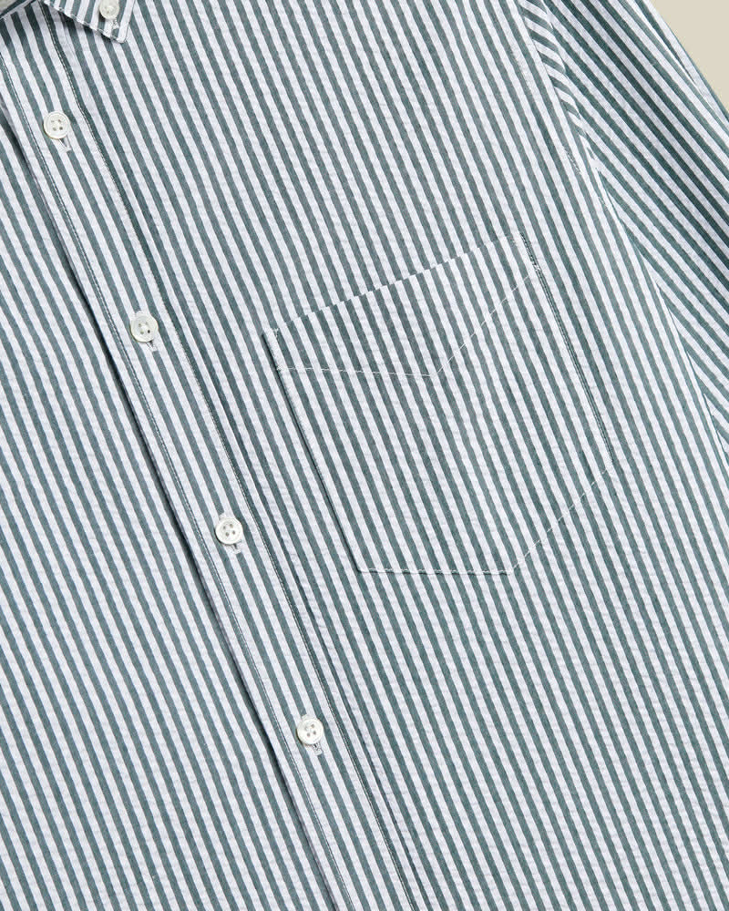 PORTUGUESE FLANNEL ATLANTICO STRIPE - GREEN