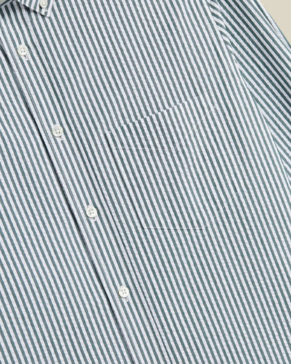 PORTUGUESE FLANNEL ATLANTICO STRIPE - GREEN