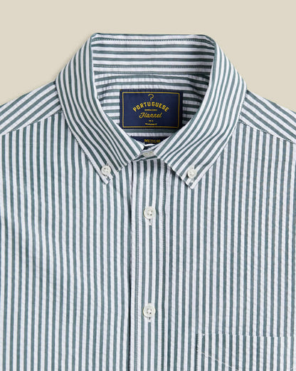 PORTUGUESE FLANNEL ATLANTICO STRIPE - GREEN