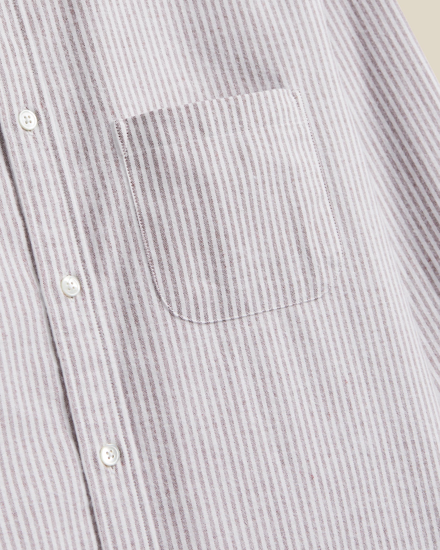 PORTUGUESE FLANNEL BRUSHED OXFORD STRIPE SHIRT - BORDEAUX