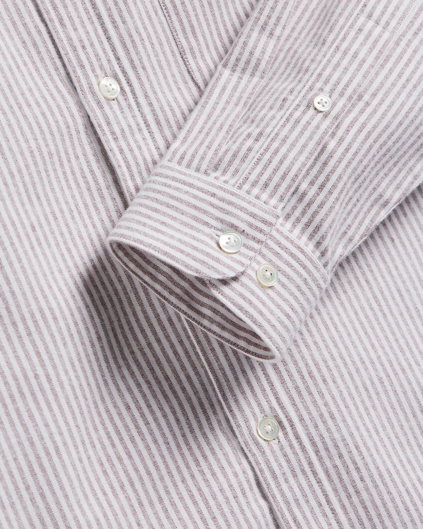 PORTUGUESE FLANNEL BRUSHED OXFORD STRIPE SHIRT - BORDEAUX