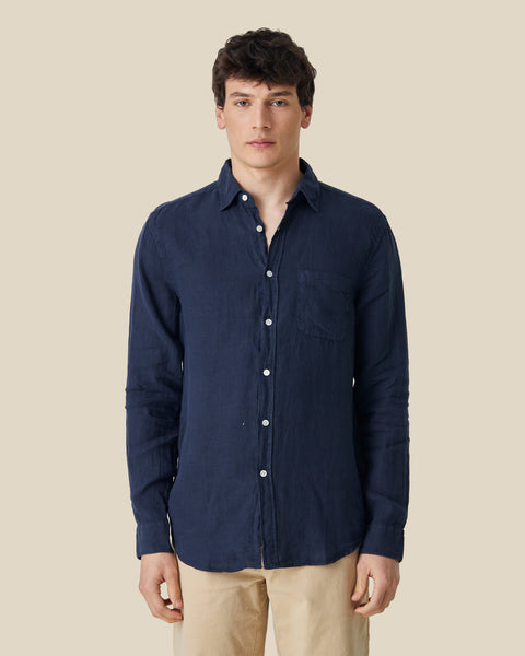 PORTUGUESE FLANNEL LINEN SHIRT - NAVY