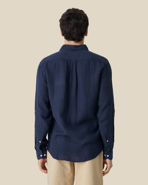 PORTUGUESE FLANNEL LINEN SHIRT - NAVY