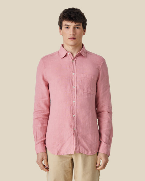 PORTUGUESE FLANNEL LINEN SHIRT - ROSE