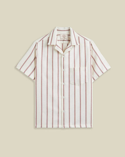 PORTUGUESE FLANNEL PIQUET STRIPE - BORDEAUX