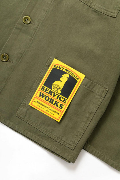SERVICE WORKS CANVAS CHORE SHIRT - OLIVE