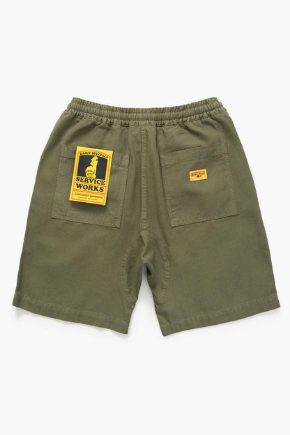 SERVICE WORKS CANVAS CHEF SHORTS - OLIVE