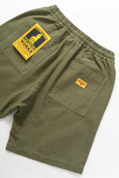 SERVICE WORKS CANVAS CHEF SHORTS - OLIVE