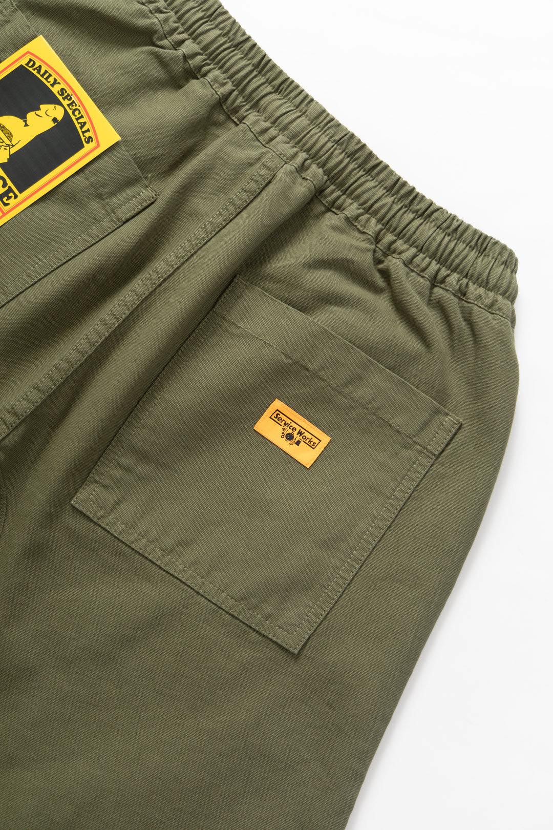 SERVICE WORKS CANVAS CHEF SHORTS - OLIVE
