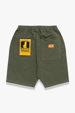 SERVICE WORKS CANVAS CHEF SHORTS - OLIVE