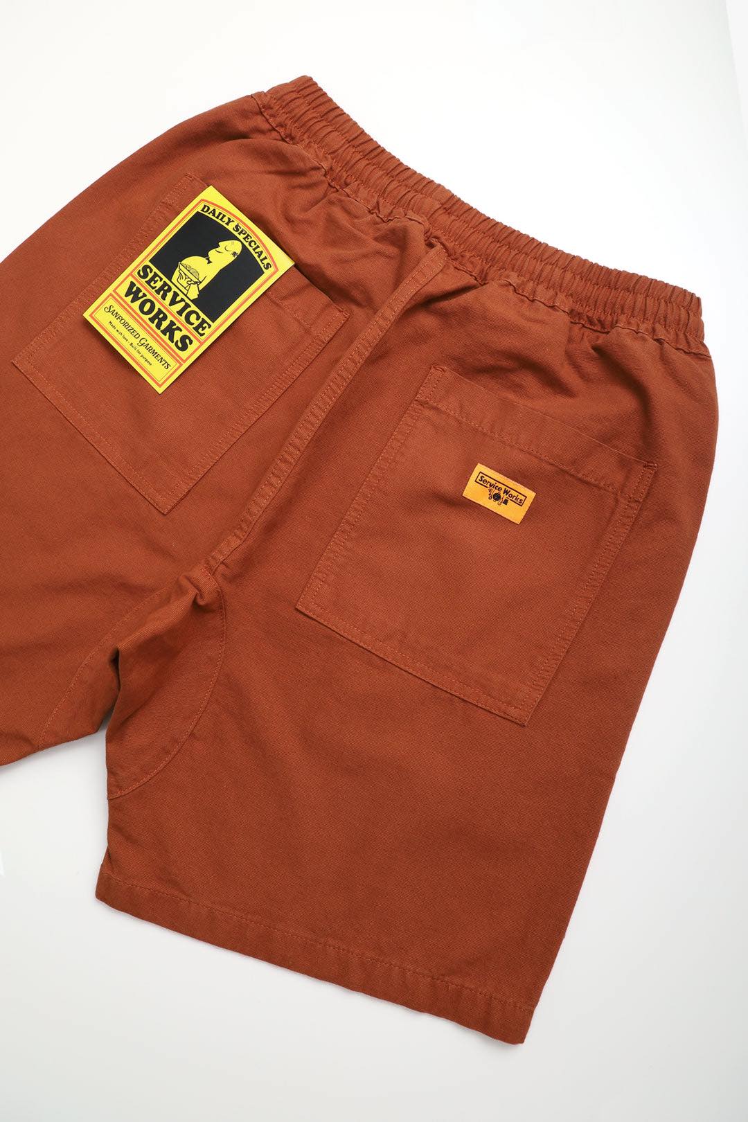 SERVICE WORKS CANVAS CHEF SHORTS - TERRACOTA