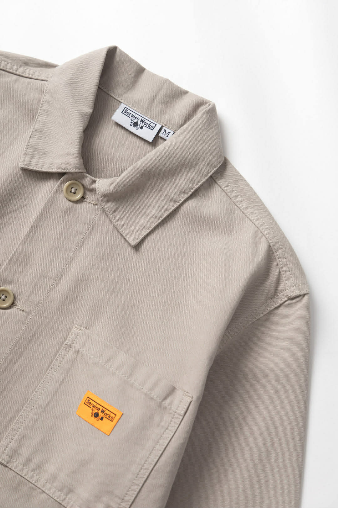 SERVICE WORKS CANVAS CHORE SHIRT - STONE