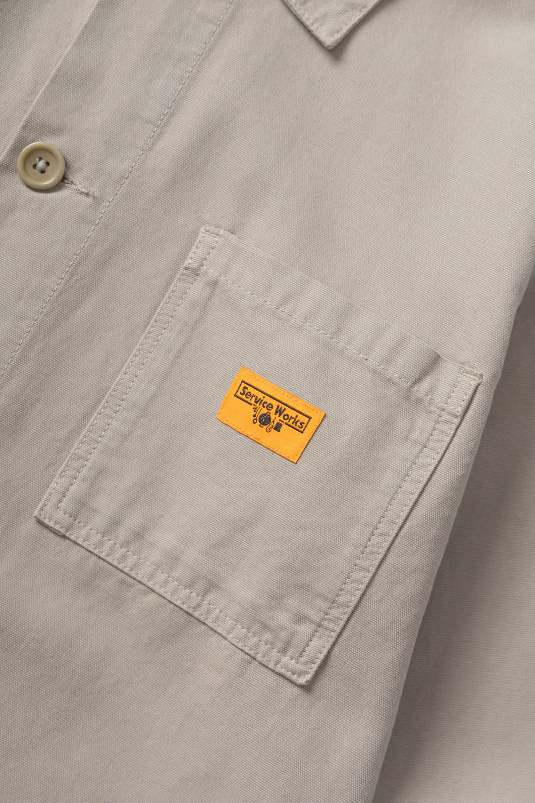 SERVICE WORKS CANVAS CHORE SHIRT - STONE