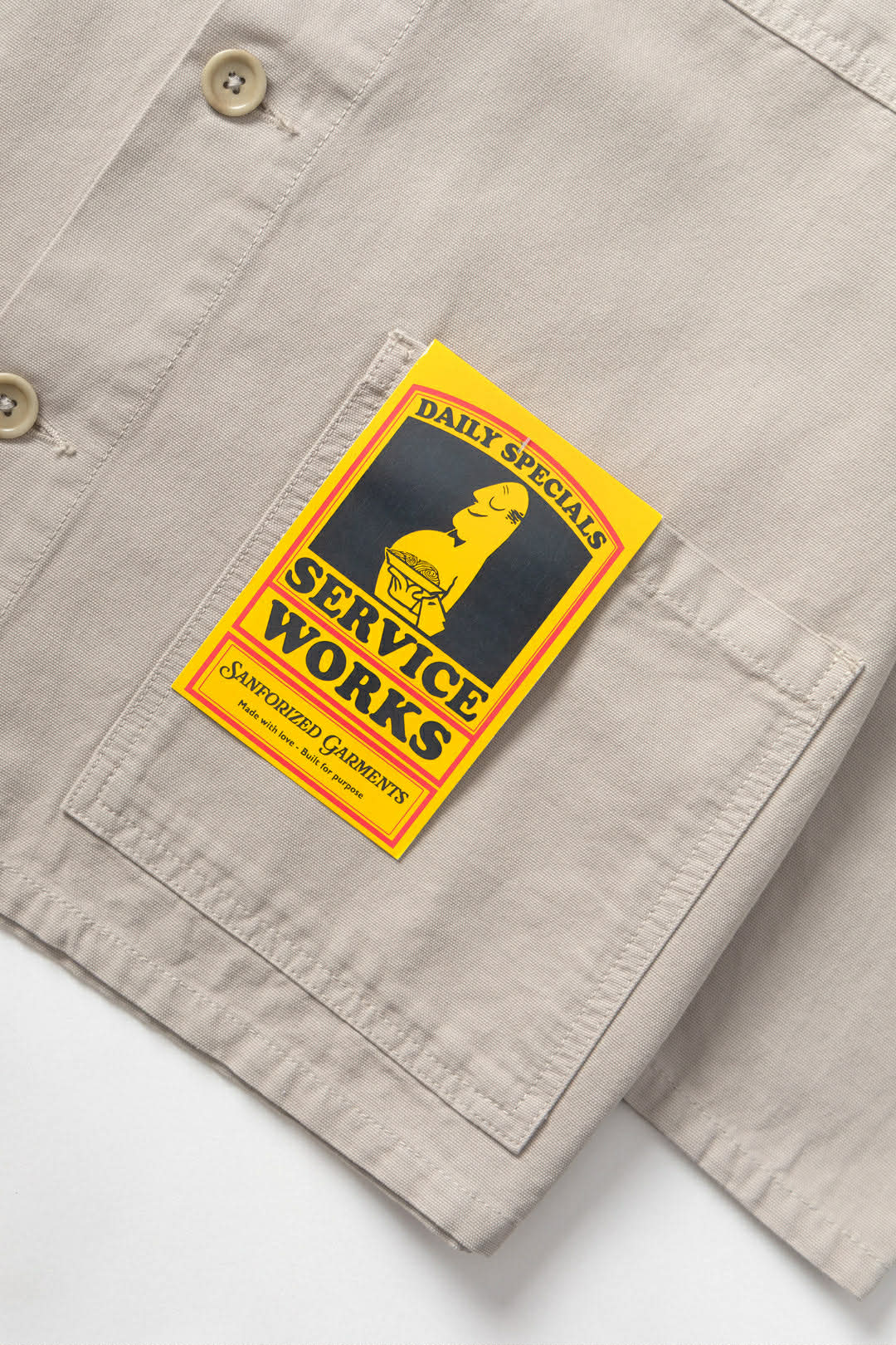 SERVICE WORKS CANVAS CHORE SHIRT - STONE