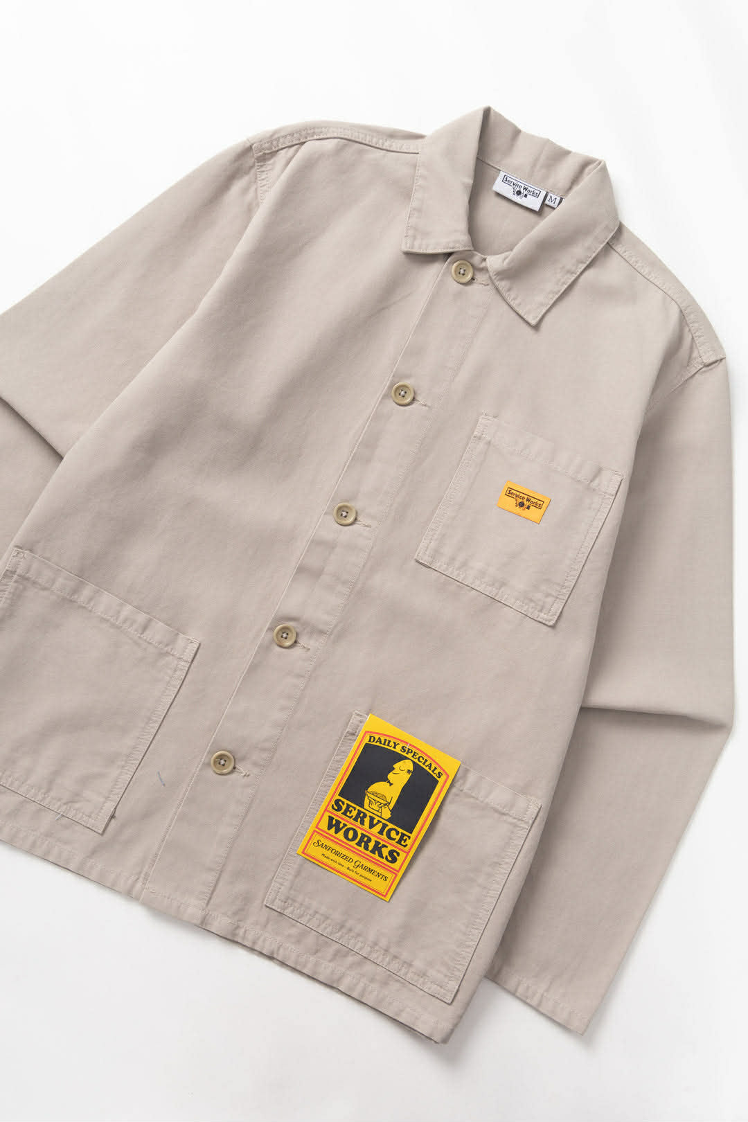 SERVICE WORKS CANVAS CHORE SHIRT - STONE
