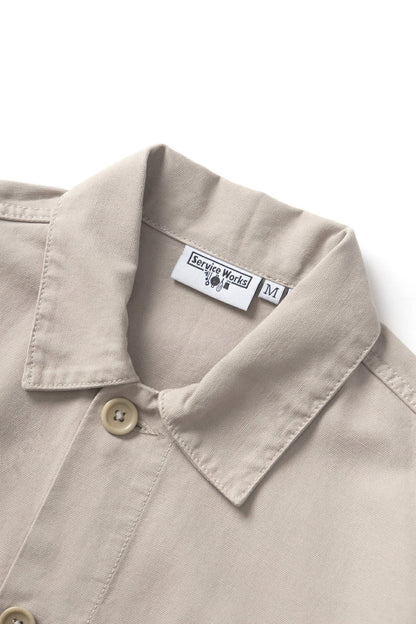 SERVICE WORKS CANVAS CHORE SHIRT - STONE