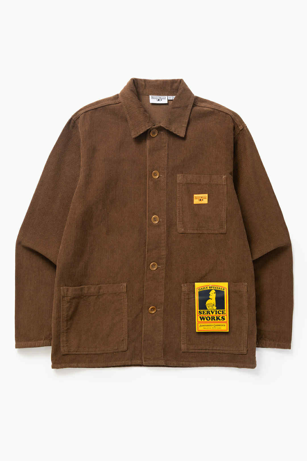 SERVICE WORKS CORDUROY CHORE SHIRT - BARK
