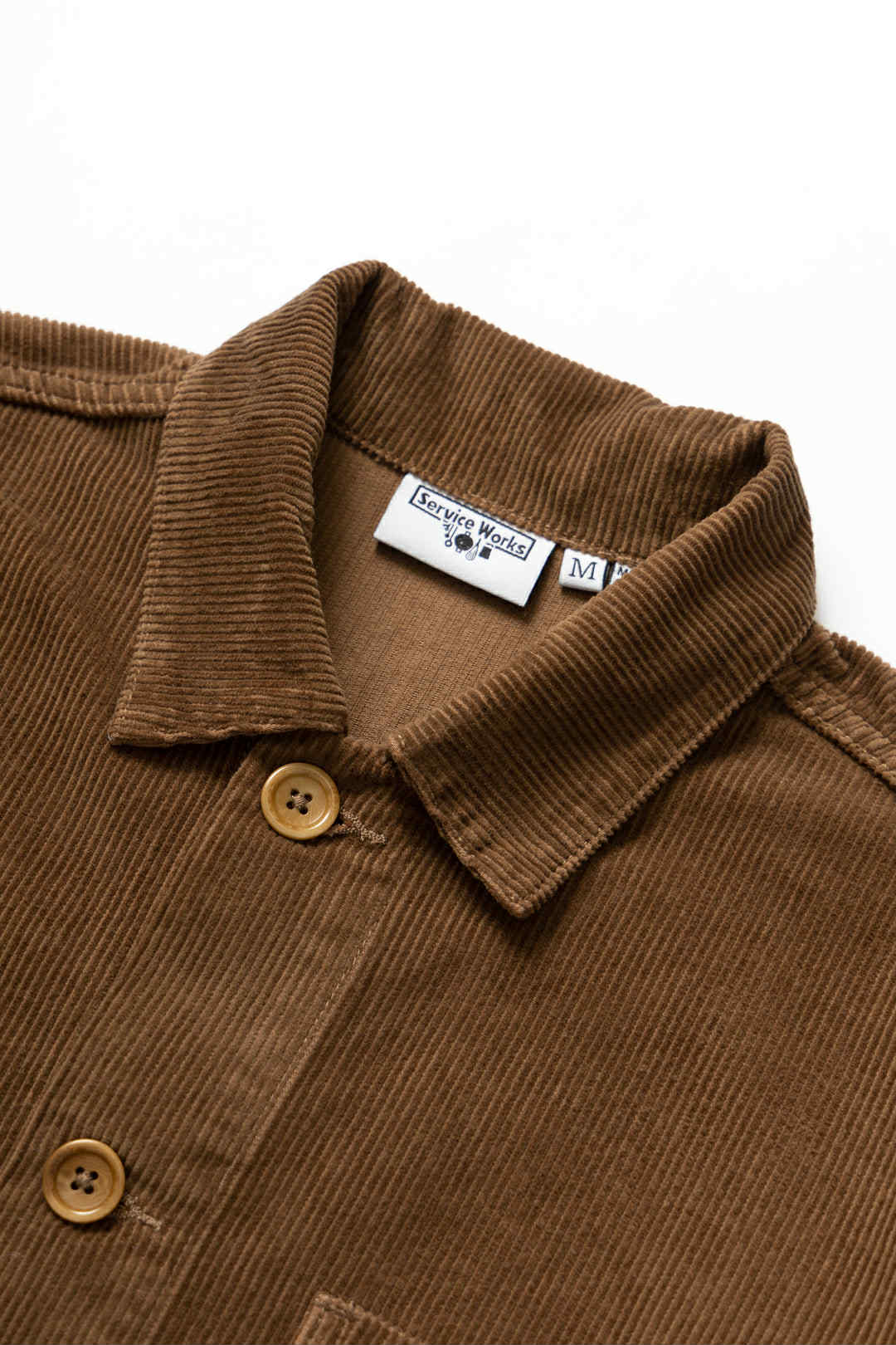 SERVICE WORKS CORDUROY CHORE SHIRT - BARK