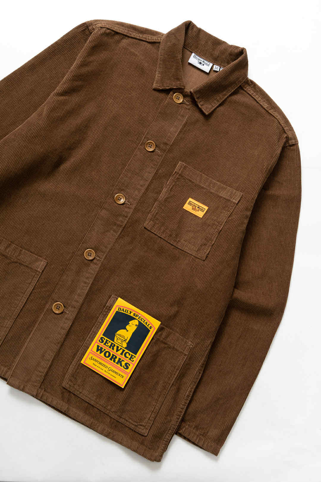 SERVICE WORKS CORDUROY CHORE SHIRT - BARK