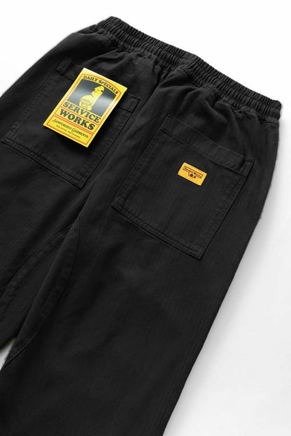 SERVICE WORKS HERRINGBONE CHEF PANTS - BLACK