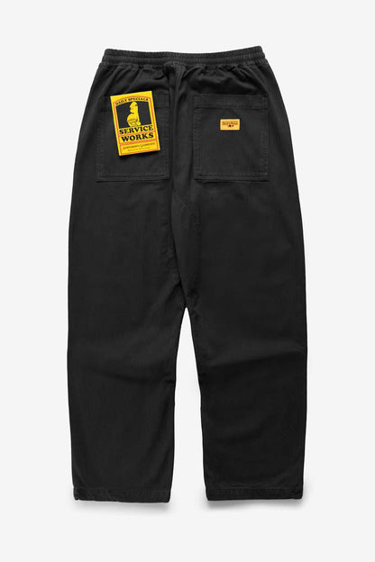 SERVICE WORKS HERRINGBONE CHEF PANTS - BLACK