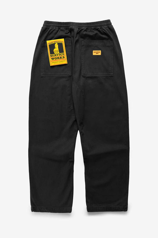 SERVICE WORKS HERRINGBONE CHEF PANTS - BLACK