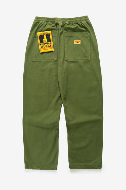 SERVICE WORKS HERRINGBONE CHEF PANTS - PESTO