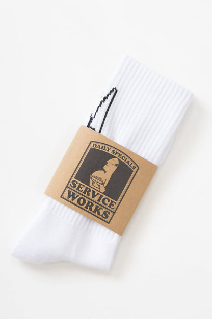 SERVICE WORKS KNIFE & FORK SOCKS - WHITE
