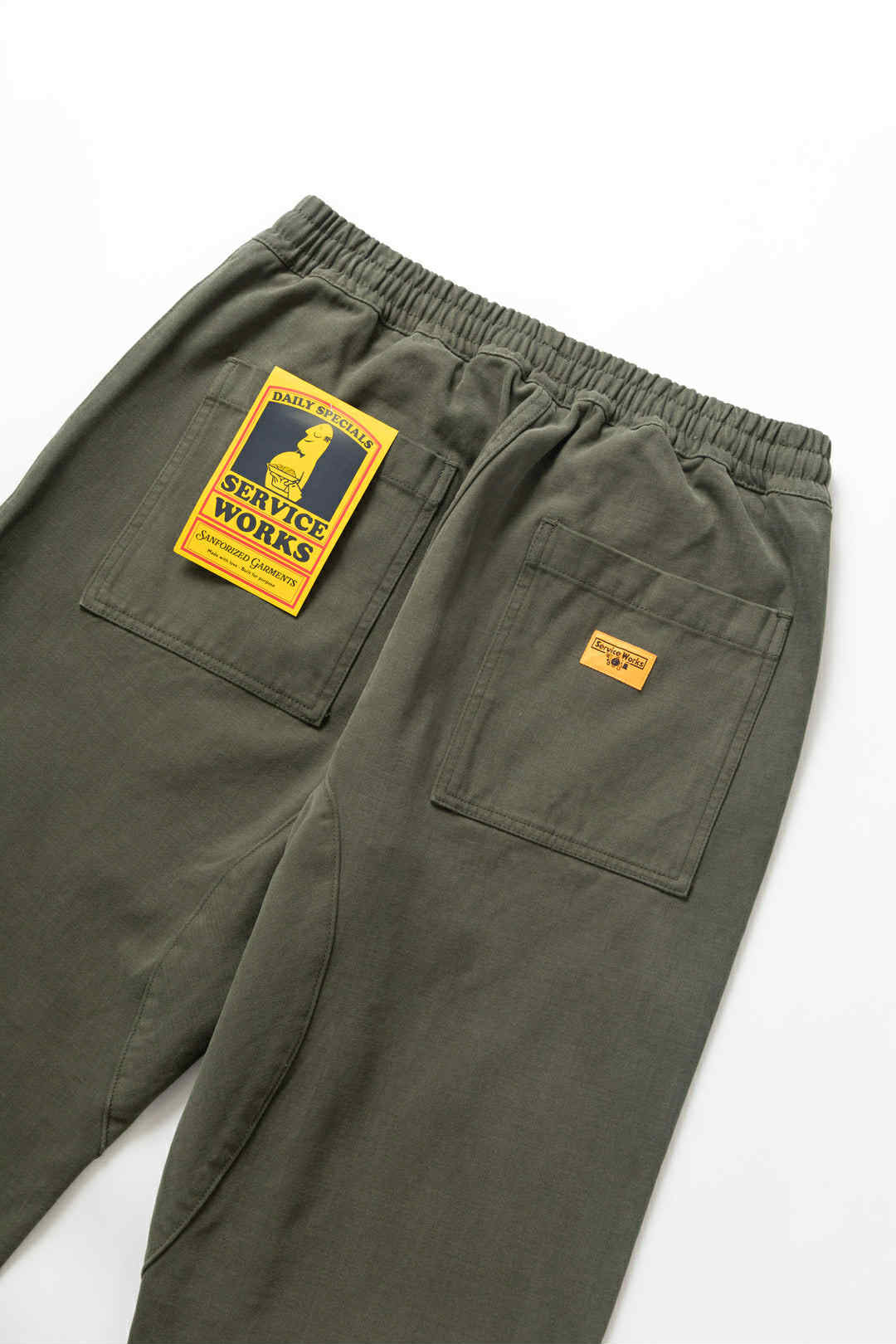 SERVICE WORKS MOLESKINE CHEF PANTS - MOSS GREEN