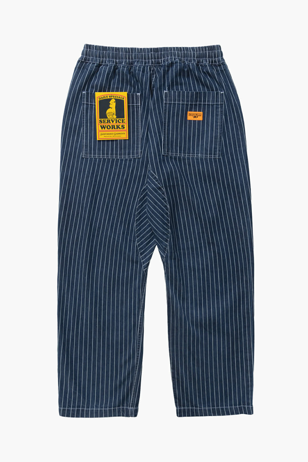 SERVICE WORKS PINSTRIPE DENIM CHEF PANTS - INDIGO