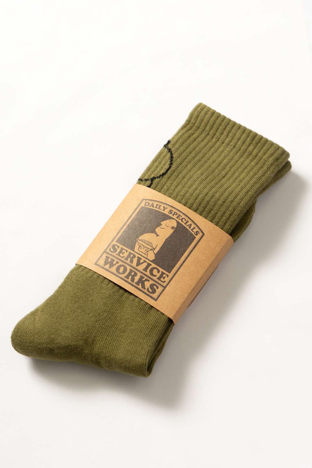 SERVICE WORKS SALT + PEPPER SOCKS - OLIVE