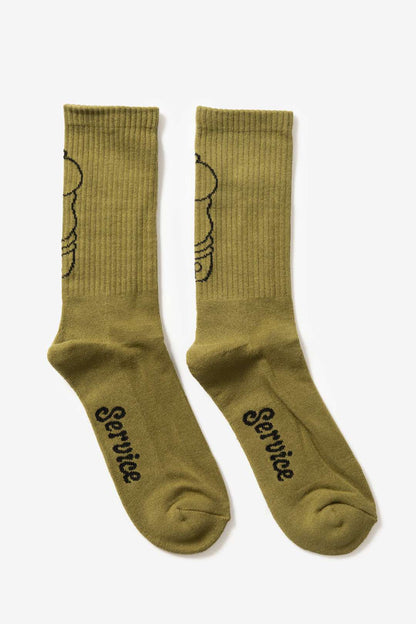 SERVICE WORKS SALT + PEPPER SOCKS - OLIVE
