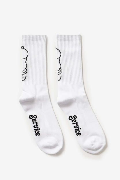 SERVICE WORKS SALT + PEPPER SOCKS - WHITE