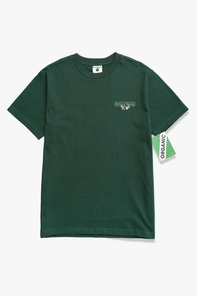 SERVICE WORKS SCRIBBLE LOGO TEE - FOREST