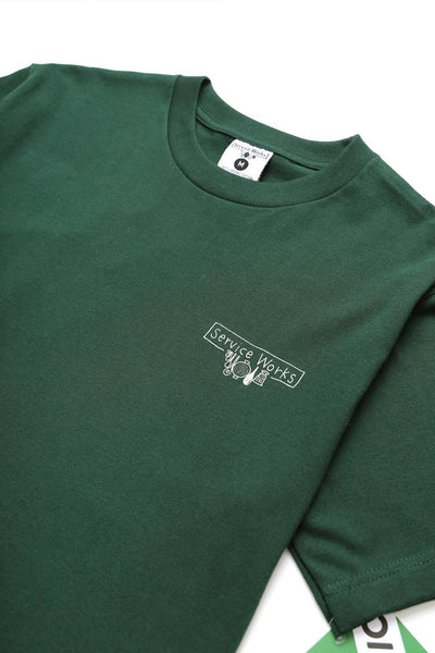 SERVICE WORKS SCRIBBLE LOGO TEE - FOREST
