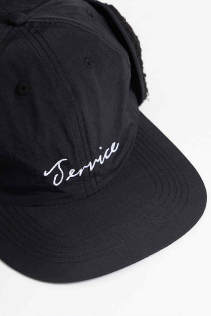 SERVICE WORKS SCRIPT TRAPPER CAP - BLACK