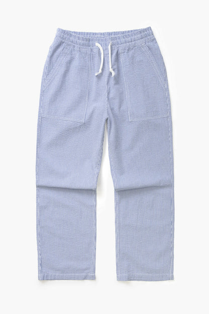 SERVICE WORKS SEERSUCKER CHEF PANTS - NAVY STRIPE