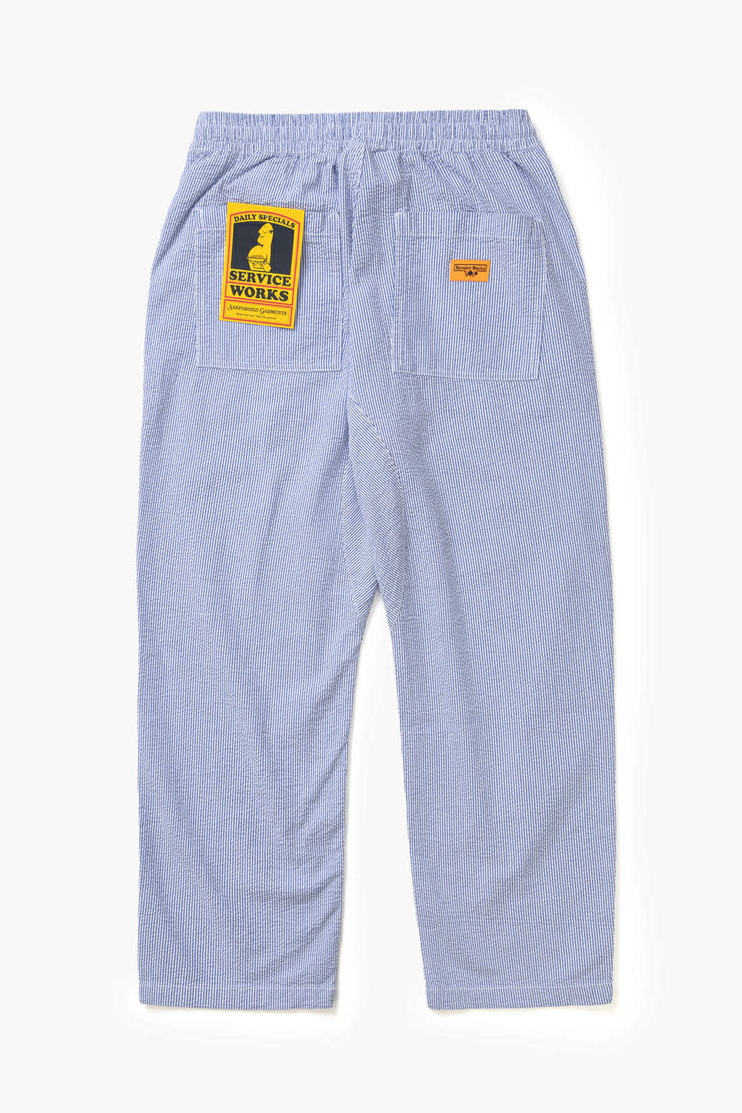 SERVICE WORKS SEERSUCKER CHEF PANTS - NAVY STRIPE