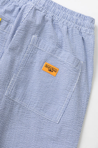 SERVICE WORKS SEERSUCKER CHEF PANTS - NAVY STRIPE