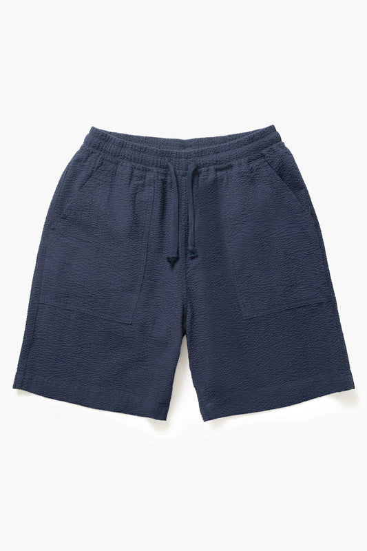 SERVICE WORKS SEERSUCKER CHEF SHORTS - DARK NAVY